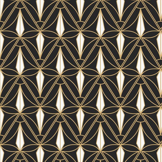 Flat design art deco repetitive pattern