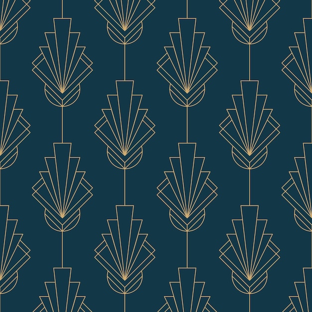 Free Vector flat design art deco retro wallpaper