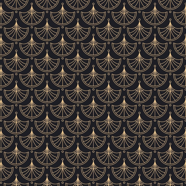 Free Vector flat design art deco seamless dark pattern