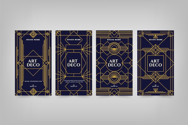 Flat design art deco story collection