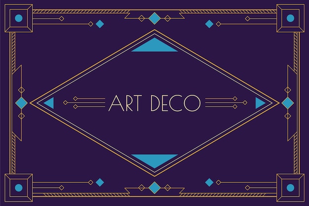 Free vector flat design art deco with blue details background