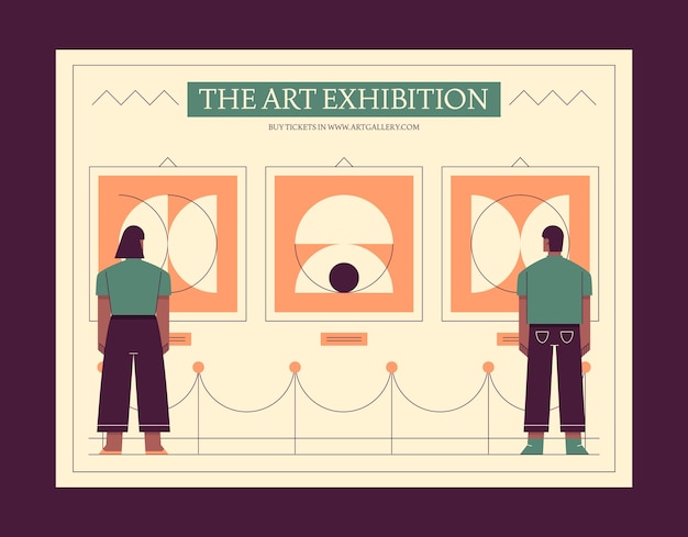 Free vector flat design art exhibition photocall