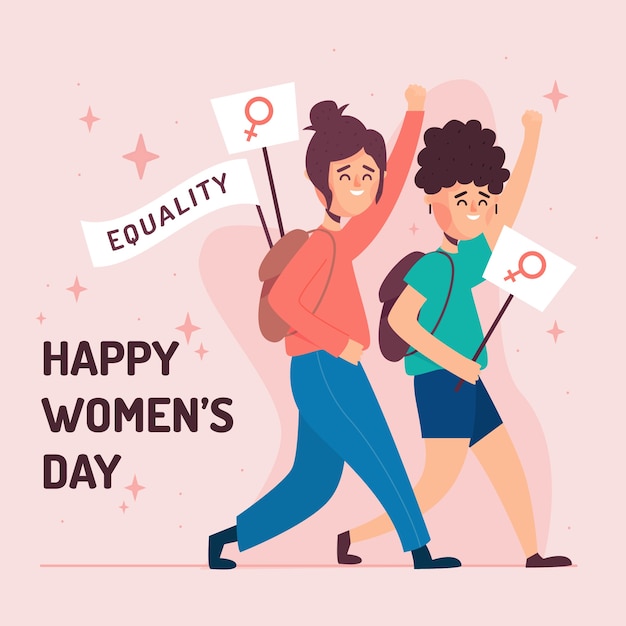 Free Vector flat design artistic theme for womens day