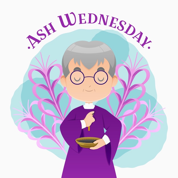 Flat design ash wednesday