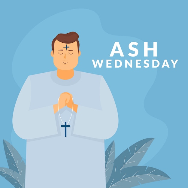 Flat design ash wednesday