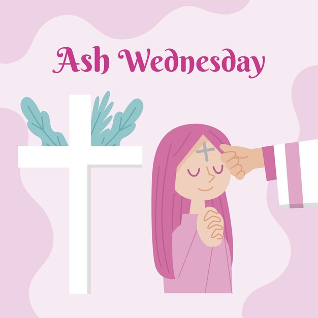 Flat design ash wednesday