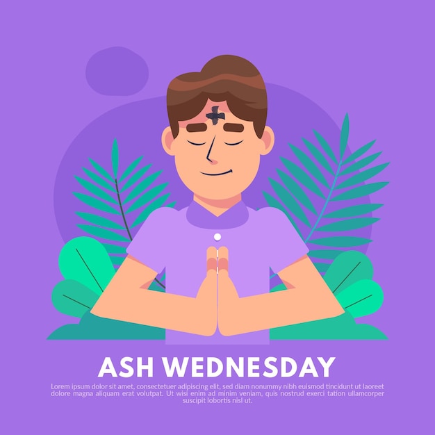 Flat design ash wednesday