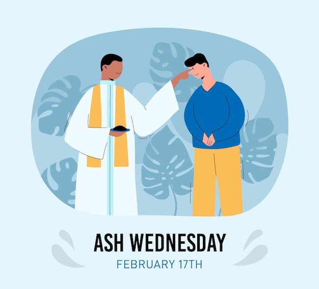 Flat design ash wednesday