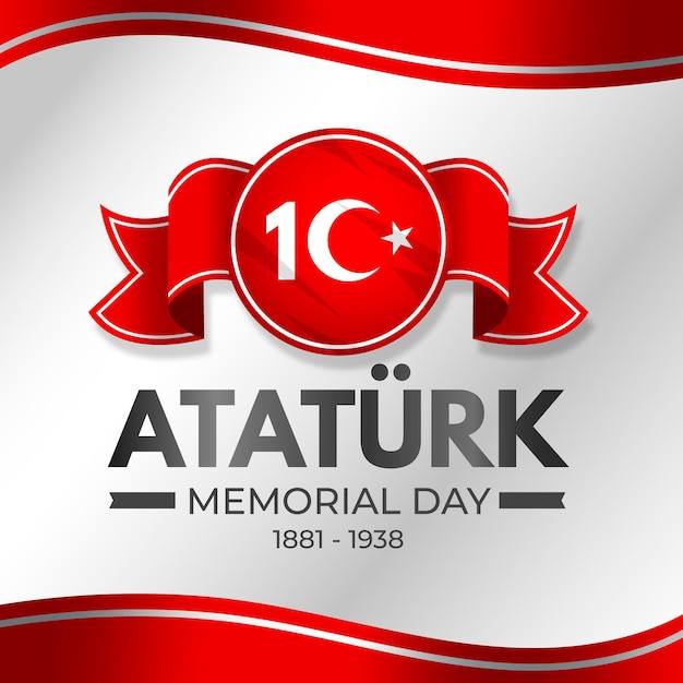 Flat design ataturk memorial day