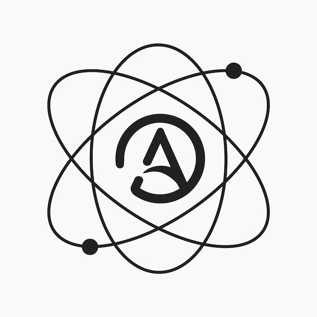 Flat design atheism logo template