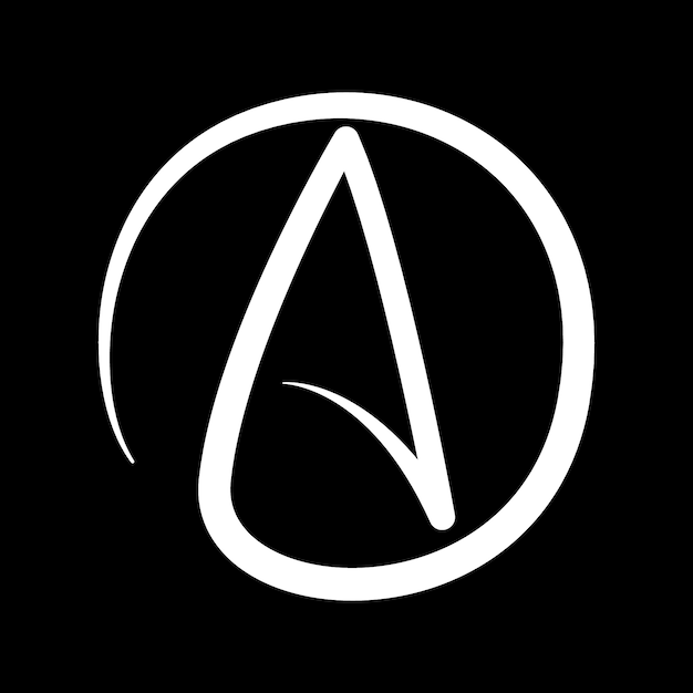 Flat design atheism logo