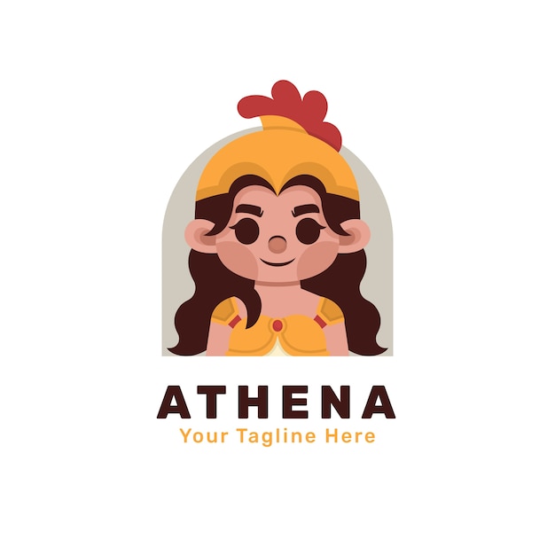 Free Vector flat design athena logo template