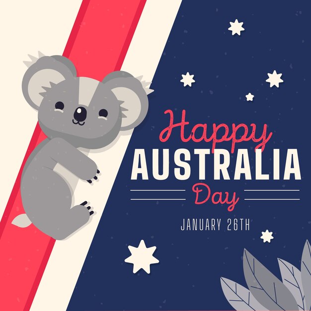 Flat design australia day concept