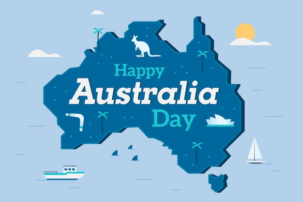 Flat design australia day concept