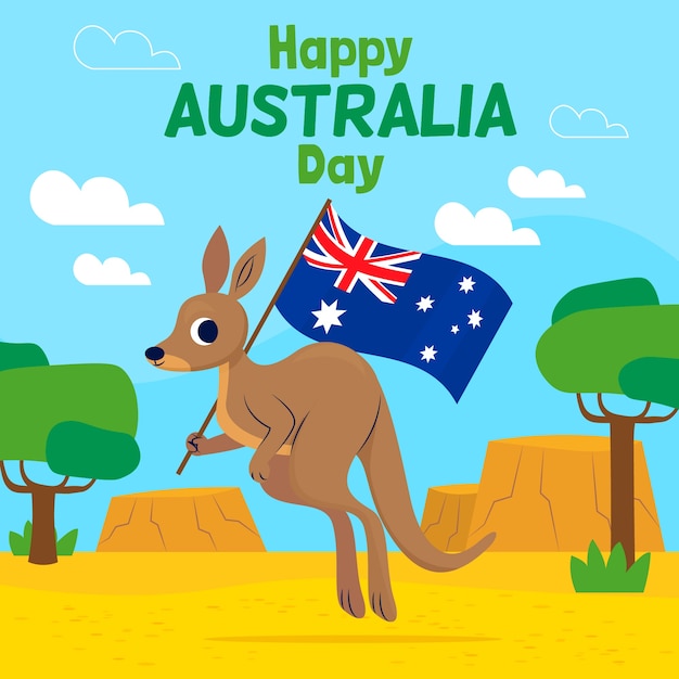 Free Vector flat design australia day concept