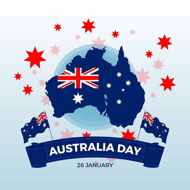 Flat design australia day concept