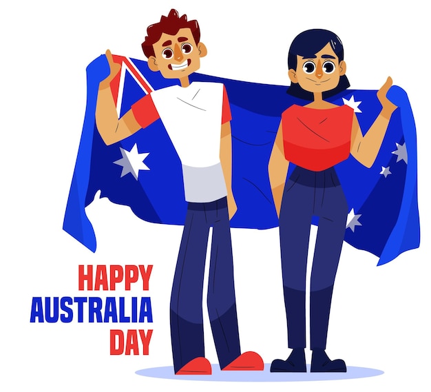 Flat design australia day illustration