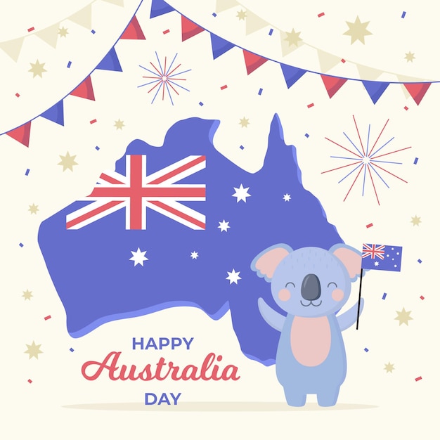 Flat design australia day