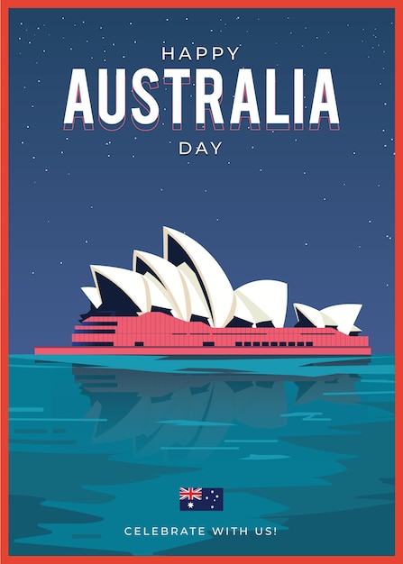 Flat design australia day