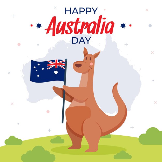 Flat design australia day