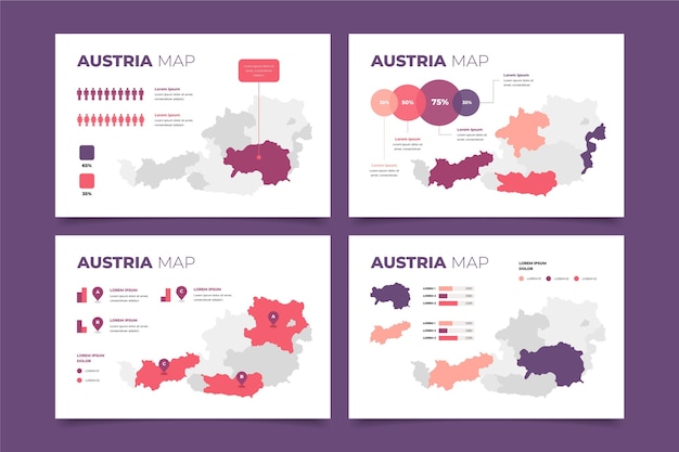 Flat design australia map infographic