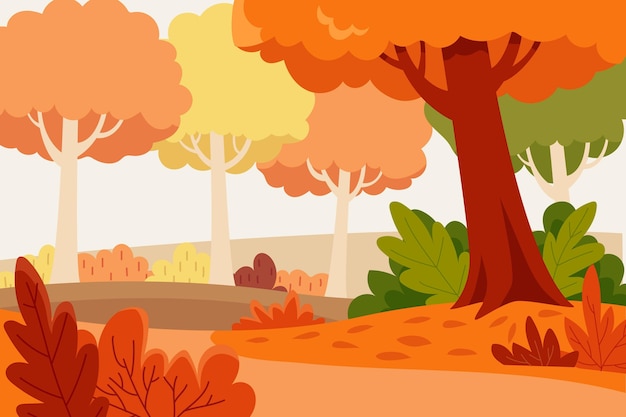 Flat design autumn background