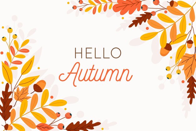 Flat design autumn background