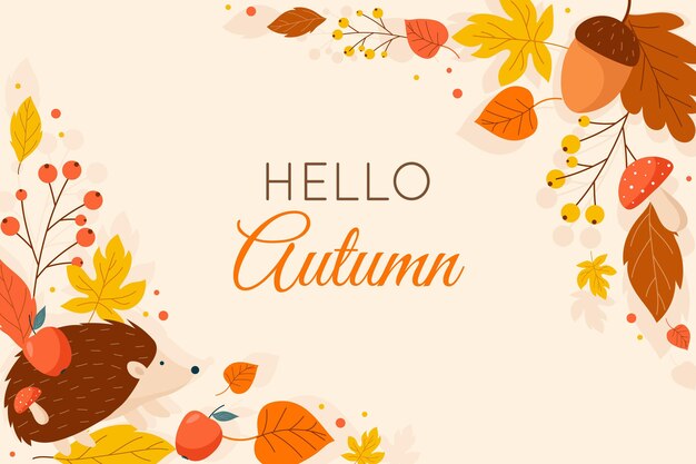 Flat design autumn background