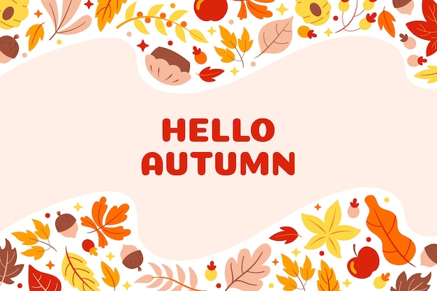 Flat design autumn background