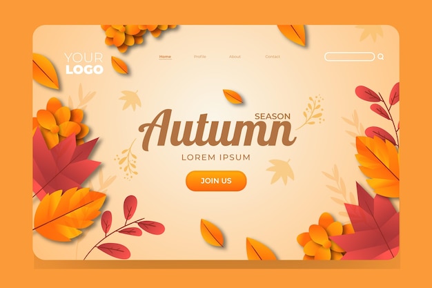 Free Vector flat design of autumn landing page