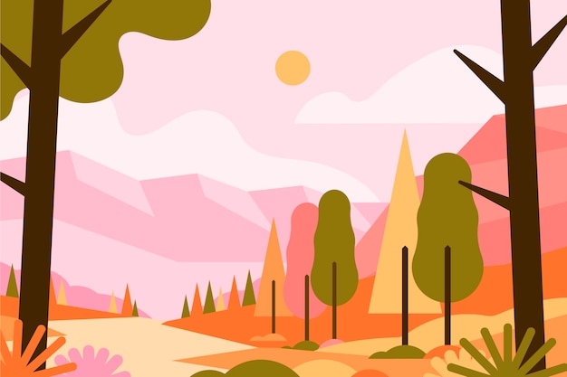 Free vector flat design autumn landscape