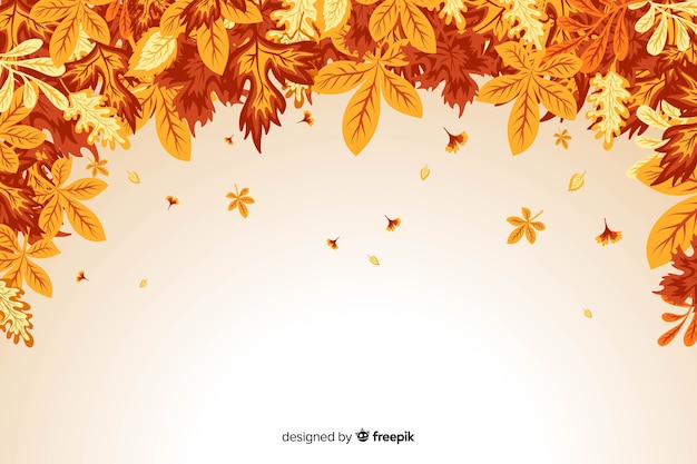 Free vector flat design of autumn leaves background