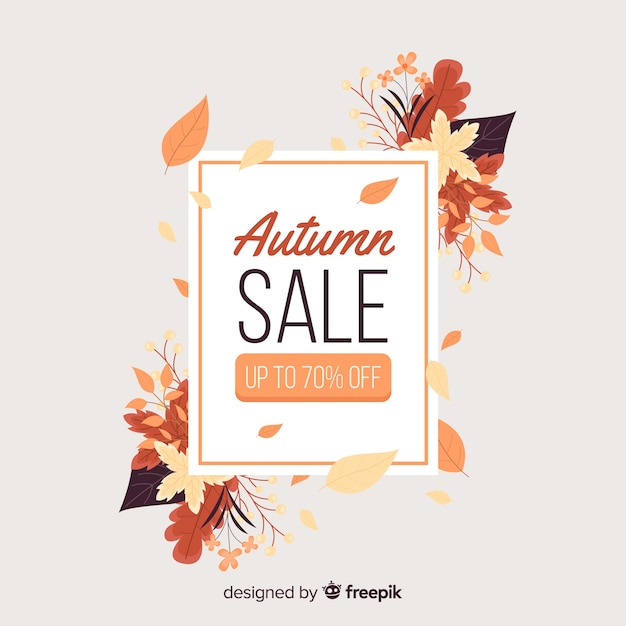 Flat design autumn sale banner