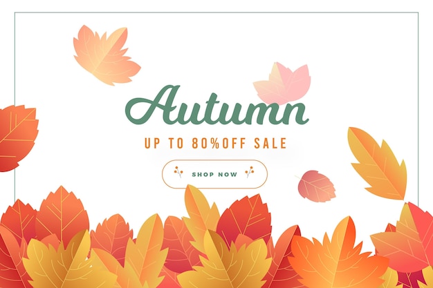 Flat design autumn sale banner