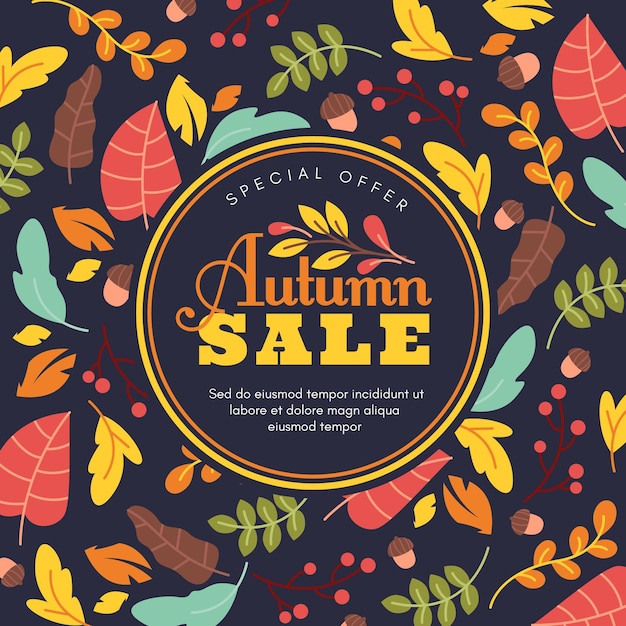 Free Vector flat design autumn sale concept