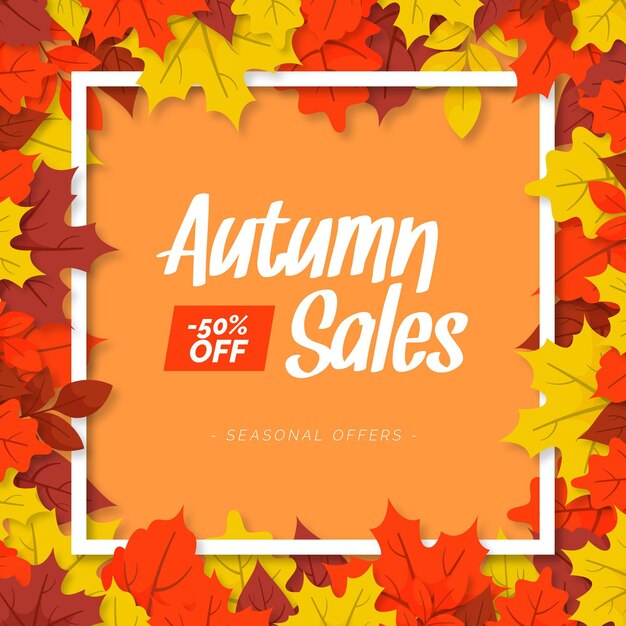 Flat design autumn sale design