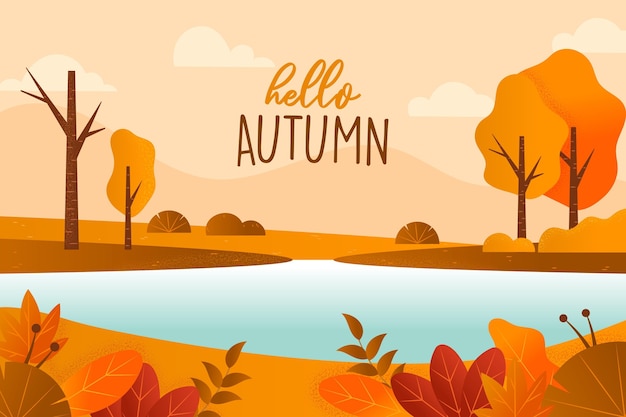 Flat design autumn view background