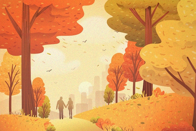 Flat design autumnal wallpaper