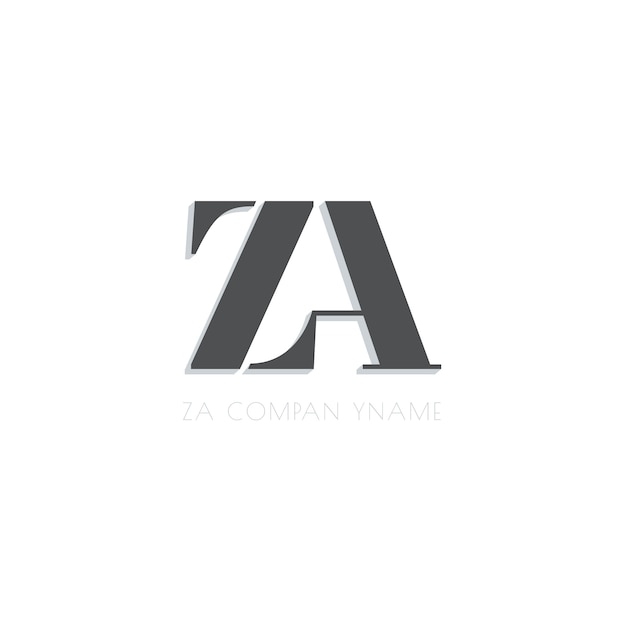 Flat design az or za logo template