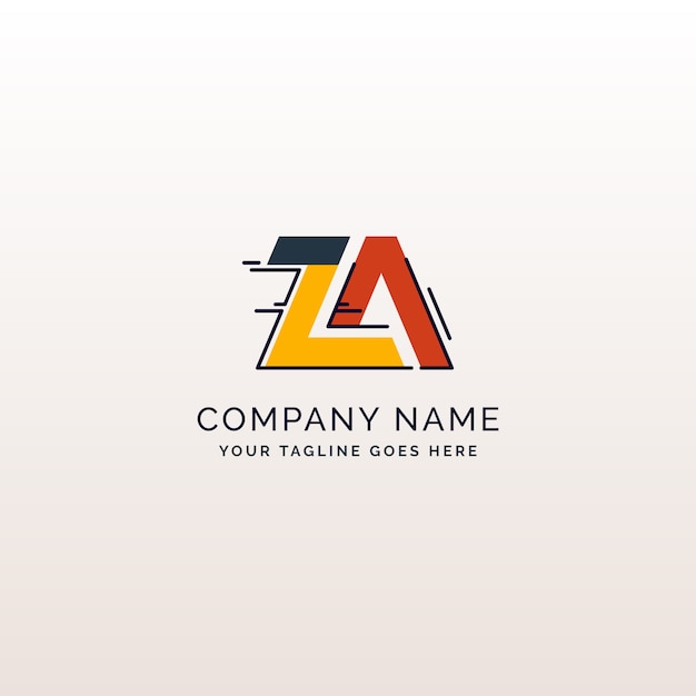 Free vector flat design az or za logo template