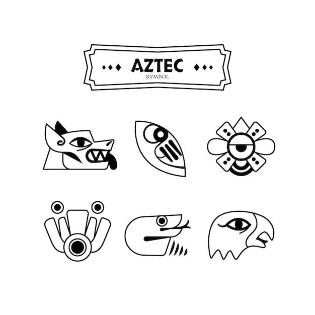 Free vector flat design aztec symbols