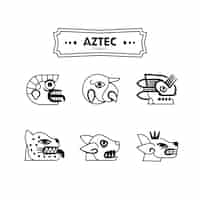 Free vector flat design aztec symbols