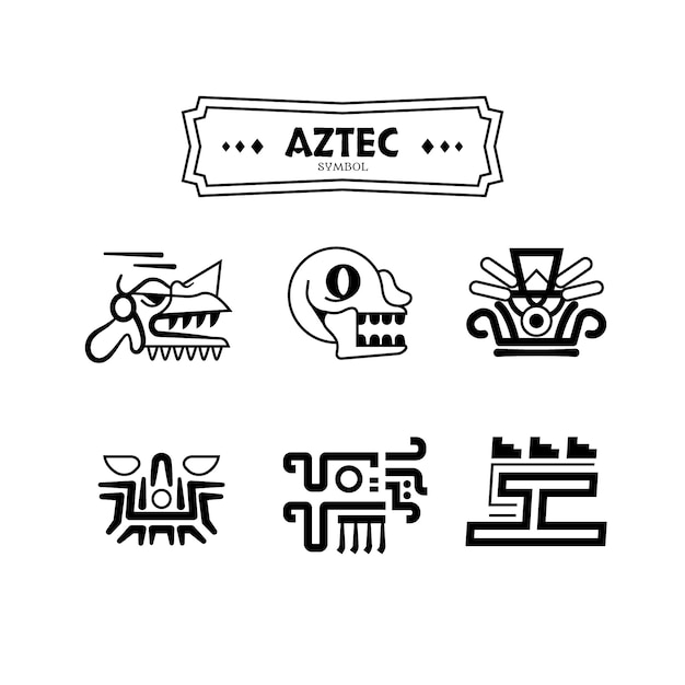 Free vector flat design aztec symbols