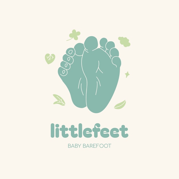 Free vector flat design baby foot logo template