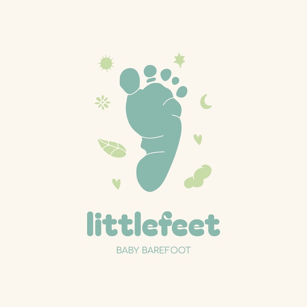 Free vector flat design baby foot logo template