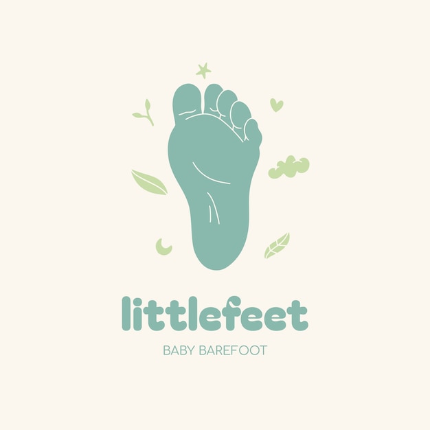 Flat design baby foot logo template