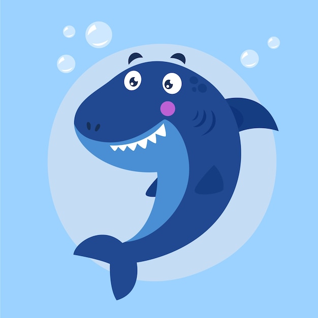 Flat design baby shark