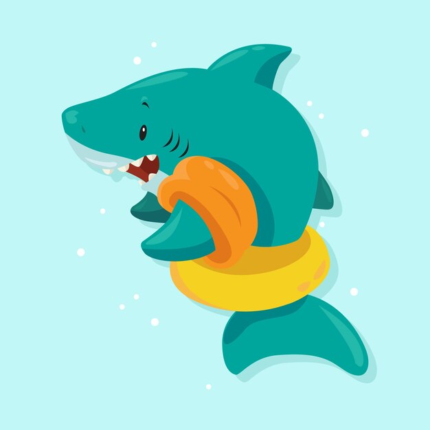 Flat design baby shark