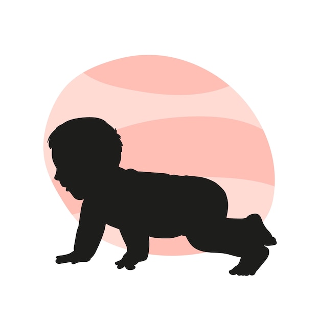 Flat design baby silhouette