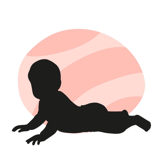 Flat design baby silhouette